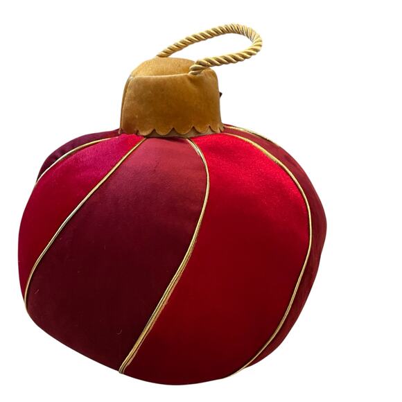 Rachel Zoe Velvet Christmas Ornament Pillow 10in Red Designer Holiday Decor New - Picture 6 of 13